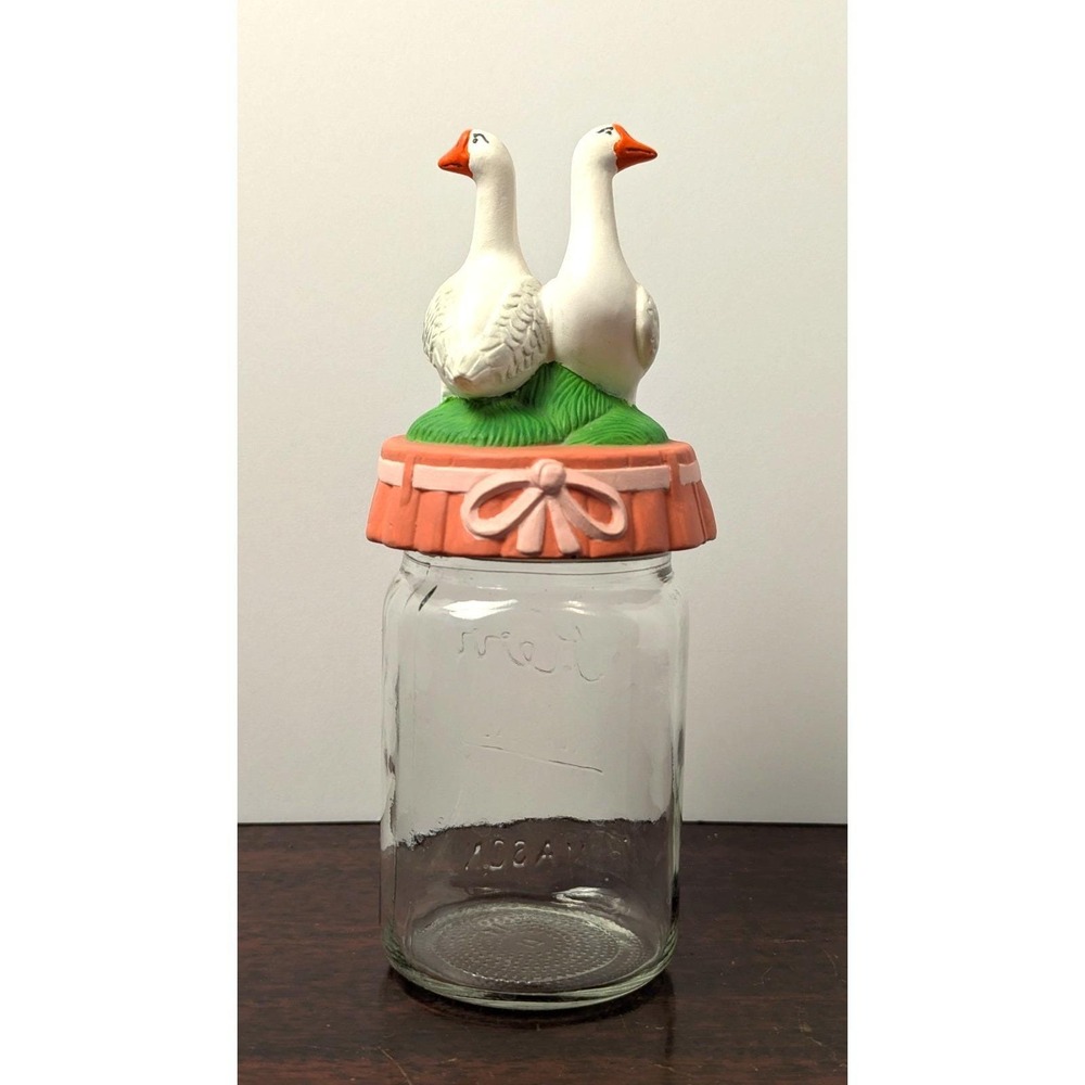 Vintage Kerr Mason Jar Ceramic Goose Lid Cottagecore Farmhouse Canister